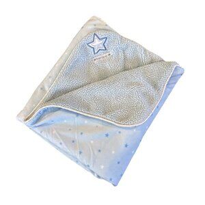 Carter's Just One Year Baby Boy Stars Blue Blanket Sherpa Back 36 x 28